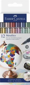 FABER-CASTELL Markery metaliczne kreatywne do wszystkich powierzchni 12 kol