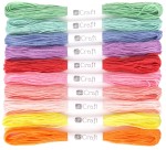 DPCRAFT Mulina zestaw nici do haftu 8 m 10 sztuk Rainbow