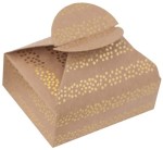 DPCRAFT Pudełka prezentowe świąteczne 6 x 7,5 x 2,5 cm 4 sztuki Złote Paski