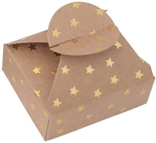PUDEŁKA SKŁADANE CANDY BOX, 6X7,5X2,5 CM, ZŁOTE GWIAZDKI, 4 SZT.jpg