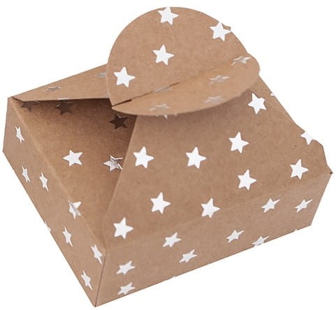 PUDEŁKA SKŁADANE CANDY BOX, 6X7,5X2,5 CM, SREBRNE GWIAZDKI, 4 SZT.jpg