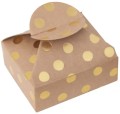 PUDEŁKA SKŁADANE CANDY BOX, 6X7,5X2,5 CM, ZŁOTE KROPKI, 4 SZT.jpg