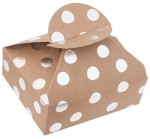 DPCRAFT Pudełka prezentowe świąteczne 6 x 7,5 x 2,5 cm 4 sztuki Srebrne Kropki