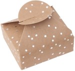 DPCRAFT Pudełka prezentowe świąteczne 6 x 7,5 x 2,5 cm 4 sztuki Srebrne Kropeczki