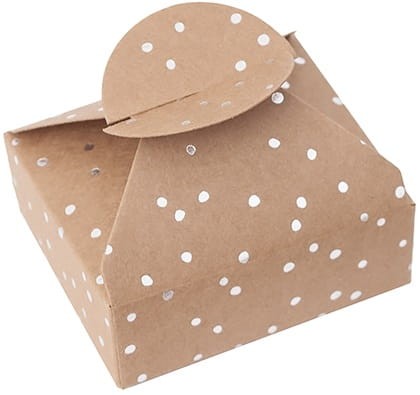 PUDEŁKA SKŁADANE CANDY BOX, 6X7,5X2,5 CM, SREBRNE KROPECZKI, 4 SZT.jpg