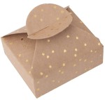 DPCRAFT Pudełka prezentowe świąteczne 6 x 7,5 x 2,5 cm 4 sztuki Złote Kropeczki