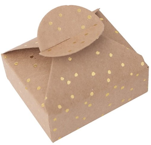 PUDEŁKA SKŁADANE CANDY BOX, 6X7,5X2,5 CM, ZŁOTE KROPECZKI, 4 SZT.jpg