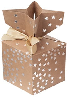 PUDEŁKA SKŁADANE CANDY BOX, 10X10 CM SREBRNE GWIAZDKI, 2 SZT.jpg