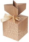 DPCRAFT Pudełka prezentowe świąteczne 10 x 10 cm 2 sztuki Złote Kropki
