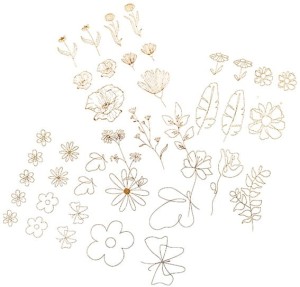 DPCRAFT Naklejki PVC do scrapbookingu bullet journal Złote Kwiaty