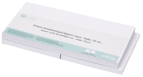 ZESTAW KWADRATOWYCH KOPERT I KART - BIAŁE, 50 SZT.jpg
