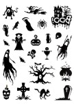DPCRAFT Tatuaże zmywalne dla dzieci na Halloween CZARNO-BIAŁE