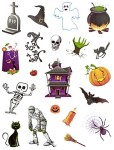DPCRAFT Tatuaże zmywalne dla dzieci na Halloween KOLOROWE