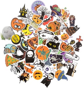 DPCRAFT Naklejki winylowe scrapbooking Halloween 50 sztuk