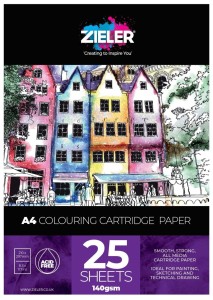 ZIELER Blok do rysunku Colouring Cartridge A4 140 g 25 arkuszy