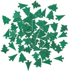 DPCRAFT Naklejki piankowe brokatowe świąteczne Choinki 65 sztuk