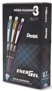 PENTEL Pióro kulkowe długopis Energel BL77 zestaw 3 sztuki