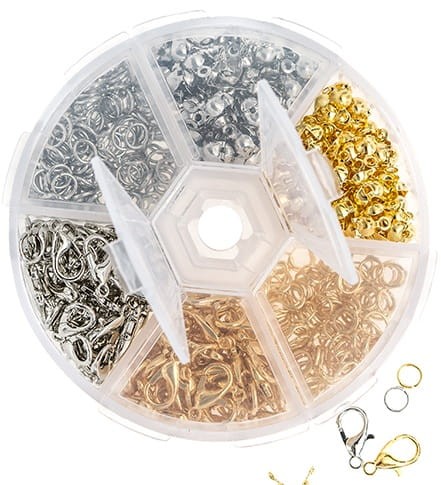 ZESTAW PÓŁFABRYKATÓW DO BIŻUTERII, 500 SZT, SREBRNY I ZŁOTY.jpg