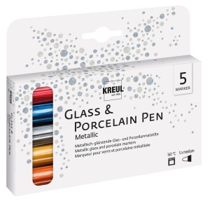 KREUL Pisaki markery do porcelany szkła ceramiki Metallic 5 sztuk