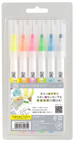 Kuretake-Clean-Color-Dot-Highlight-6szt.-jedna-koncowka-TCSD-61006VC.jpg