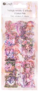 DPCRAFT Naklejki PET do scrapbookingu bullet journal Wróżki 6 ark Crystal Pink
