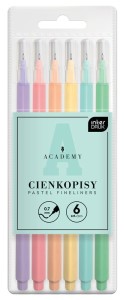 Interdruk Cienkopisy pisaki markery kolorowe 6 kol Academy Pastel