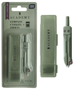 Interdruk Cyrkiel mini szkolny + rysiki w etui Academy - KOLORY