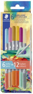 STAEDTLER Flamastry pisaki dwustronne 6/12 kolorów