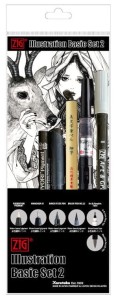 KURETAKE Zestaw do ilustracji mangi Basic Set 2 - 5 pisaków