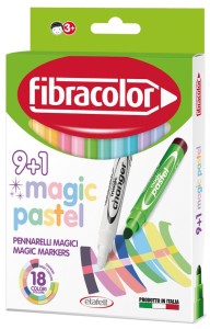 FIBRACOLOR Flamastry magiczne zmieniające kolor Pastel 9+1