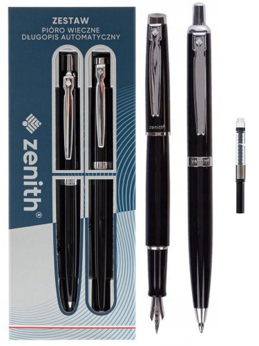 Zestaw ZENITH 60 CLASSIC BLACK - Pióro wieczne + Długopis automatyczny w etui - 6 szt. displayr.jpg