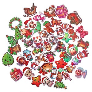 DPCRAFT Naklejki winylowe świąteczne Cartoon Christmas 4-6 cm 50 szt