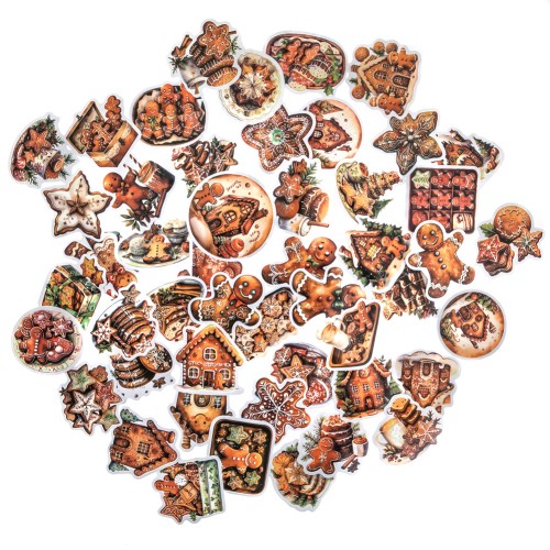 NAKLEJKI WINYLOWE - ŚWIĄTECZNE 4-6 CM, 50 SZT. - GINGERBREAD.jpg