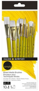 DALER-ROWNEY Pędzle uniwersalne Mixed Media 10 sztuk