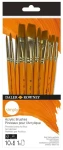 DALER-ROWNEY Pędzle syntetyczne do akryli Acrylic Brush 10 sztuk