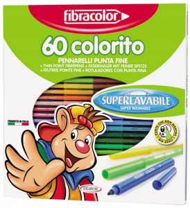 FIBRACOLOR Flamastry pisaki mazaki Colorito 60 sztuk