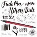 KURETAKE-FUDE-PEN-NIHON-DATE-KABURA-No.55-pisak-z-rysunkami-i-napisami.jpg