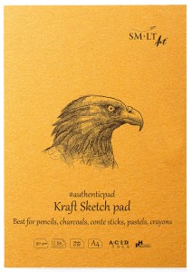 SMLTArt Blok szkicowy szkicownik A4 90 g 60 arkuszy Authentic Kraft
