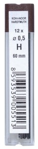 KOH-I-NOOR Rysiki grafity do ołówka 0,5 mm H