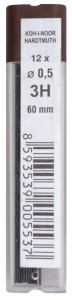 KOH-I-NOOR Rysiki grafity do ołówka 0,5 mm 3H