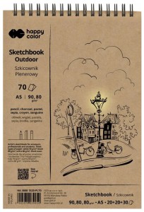 HAPPY COLOR Blok szkicowy szkicownik na spirali A5 70 kartek PLENEROWY