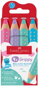 FABER-CASTELL Kredki dla malucha grube trójkątne jumbo Grippy 4 kolory Pastel
