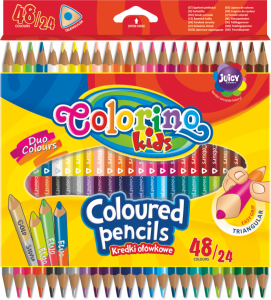 COLORINO Kredki dwustronne trójkątne 24/48 kolorów
