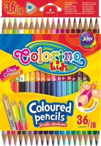 COLORINO Kredki dwustronne trójkątne 18/36 kolorów