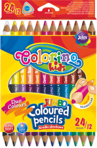 COLORINO Kredki dwustronne grube Jumbo 12/24 kolory