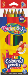 COLORINO Kredki ołówkowe grube trójkątne 6 kolorów