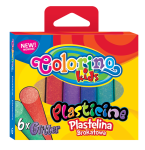 COLORINO Plastelina brokatowa okrągła 6 kolorów
